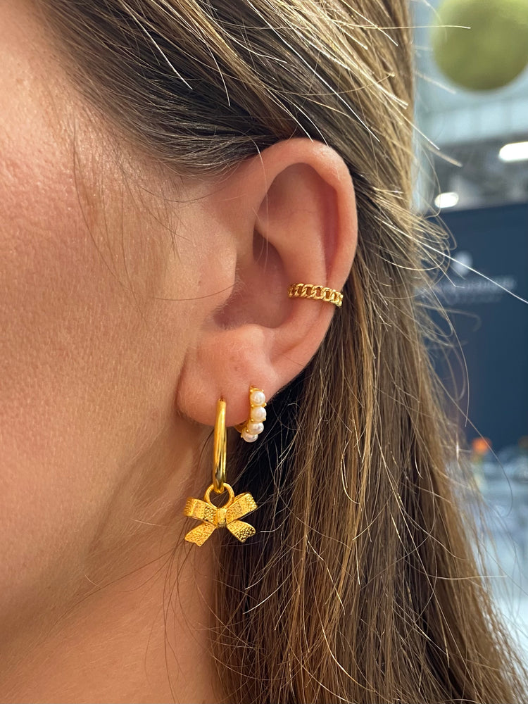 Bonnie on Midi Gold Hoops